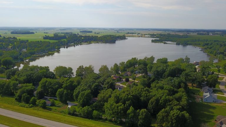 an aerial image of the Hoffman Lake